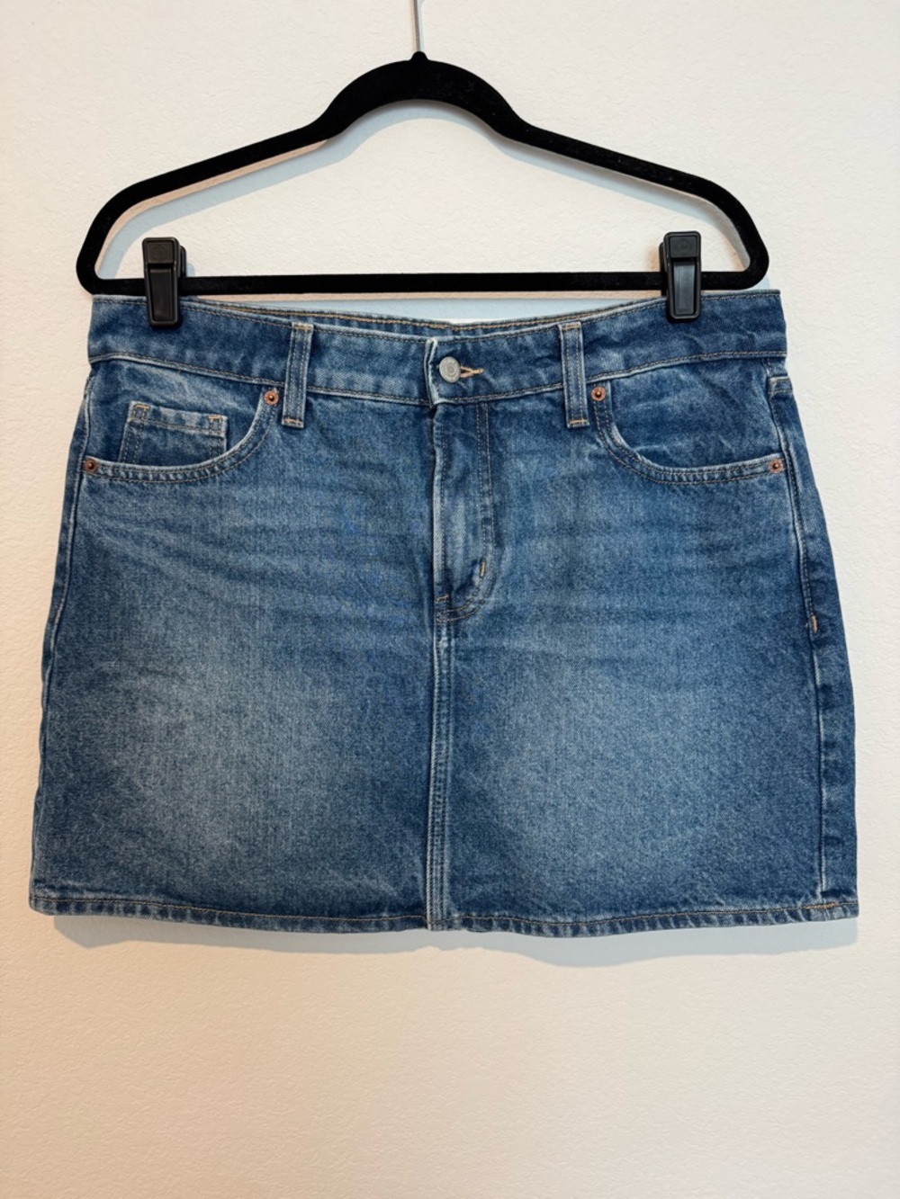 Old Navy Mid Rise Cotton Denim Skirt